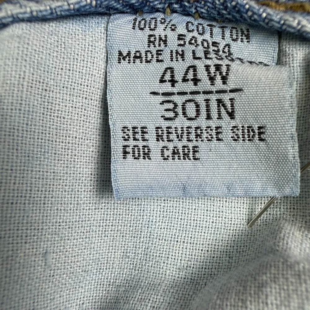 Vintage Bugle Boy 740 Relaxed Fit Jeans Mens 44x30 Light Wash Denim 90s Baggy
